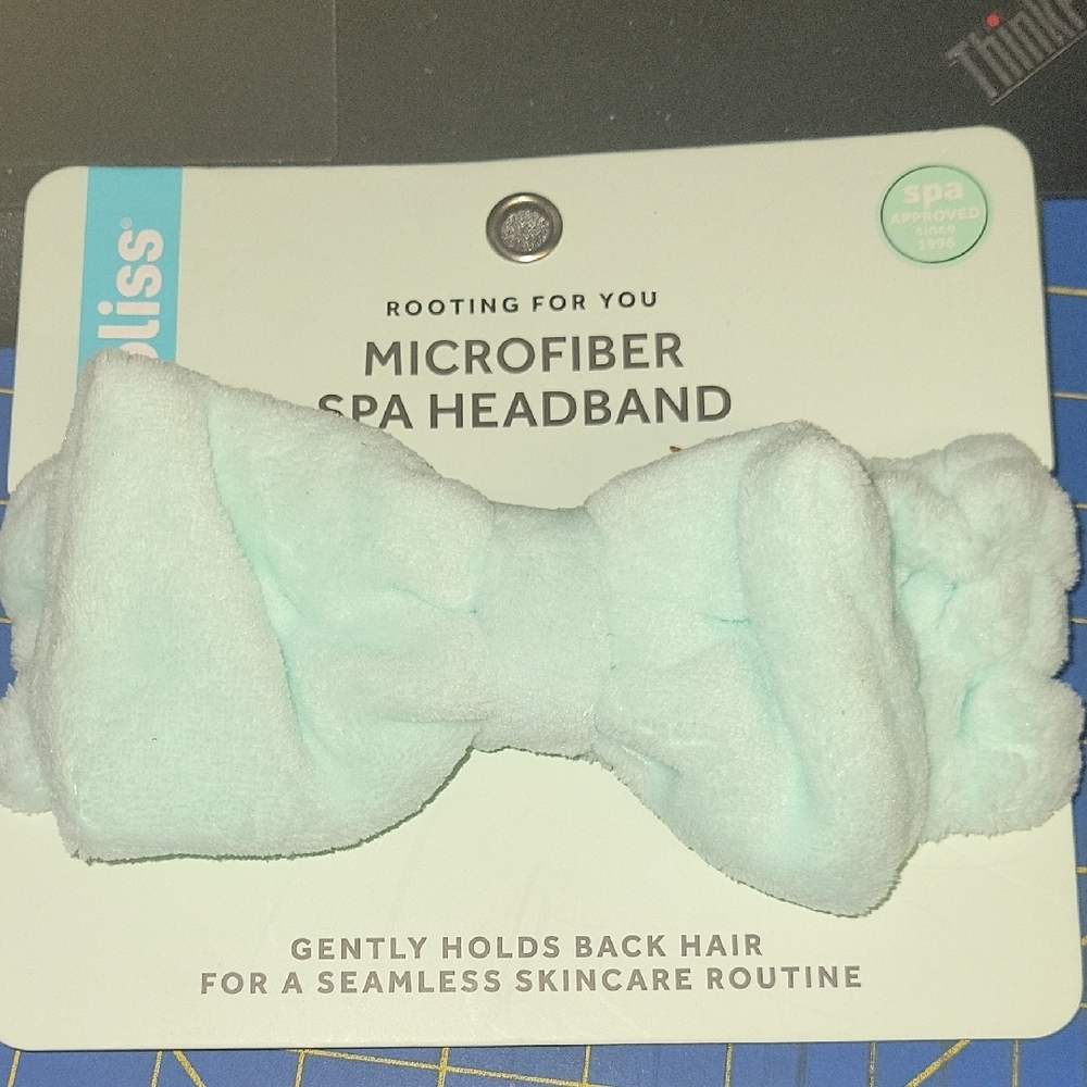 Bliss Microfiber Spa Headband in Soft Blue New